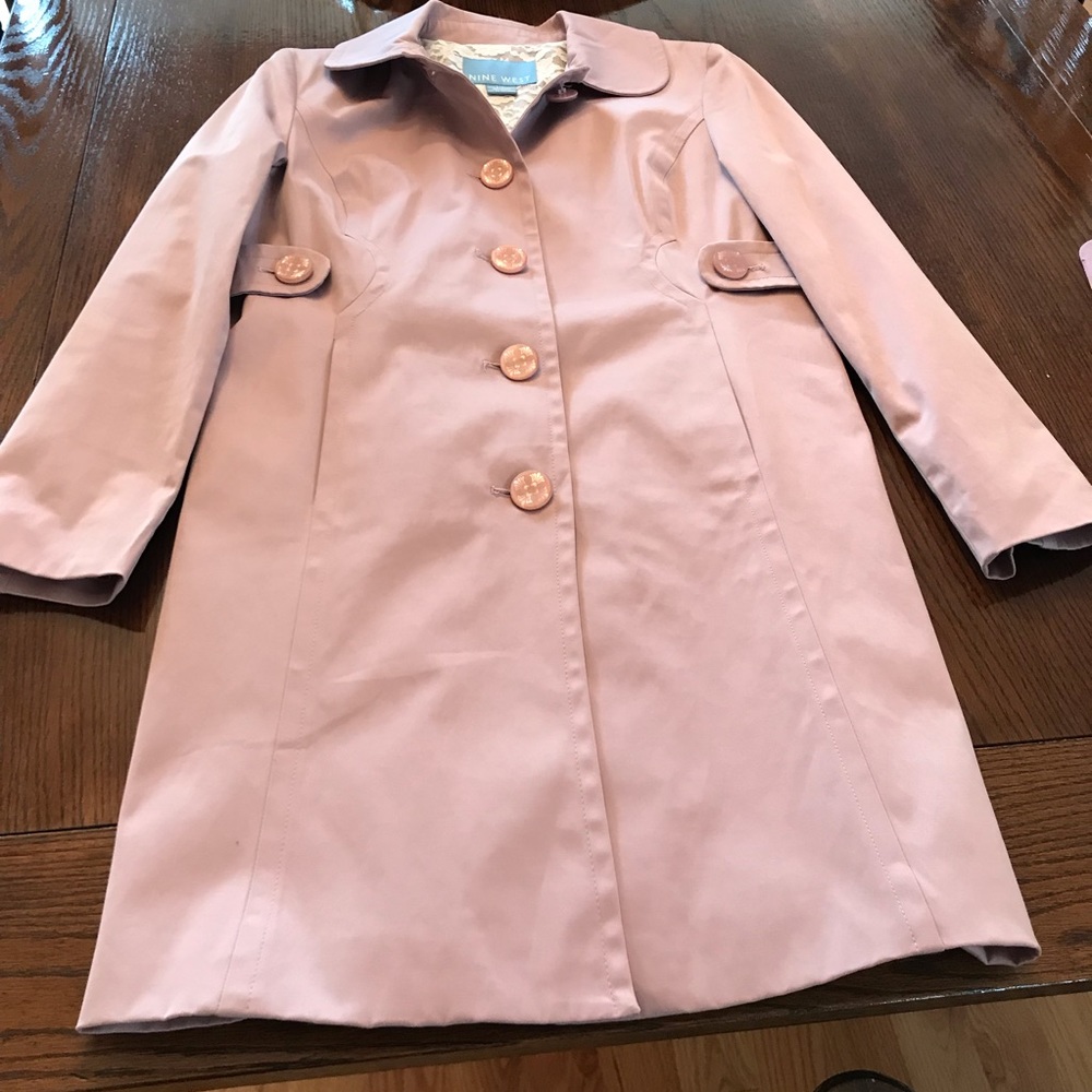 Dusty pink spring raincoat - Picture 3 of 4